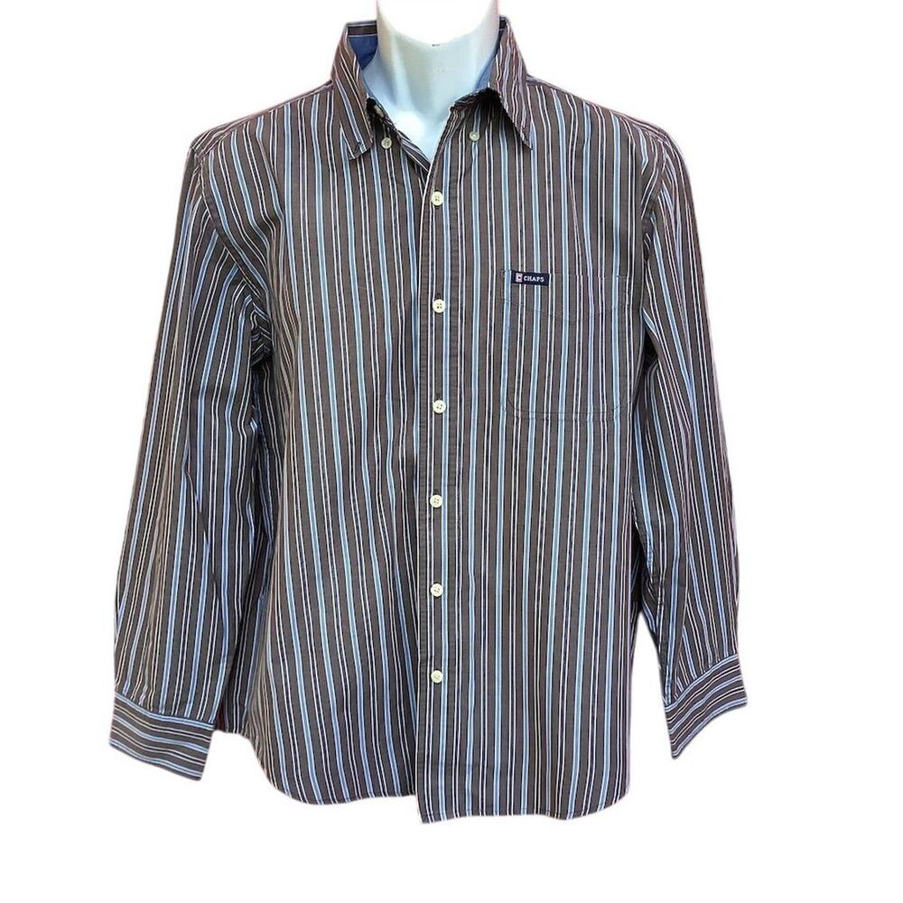 Chaps Men's Striped Long‎ Sleeve Button-Down Shirt Multicolor Size M
